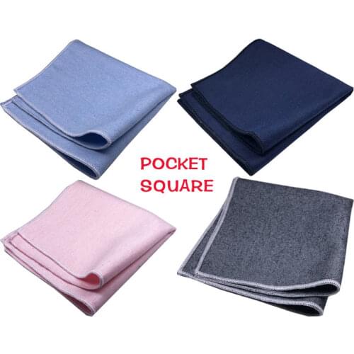 2018 Wool Quality Pocket Square For Man Solid Plain Hanky Handkerchief