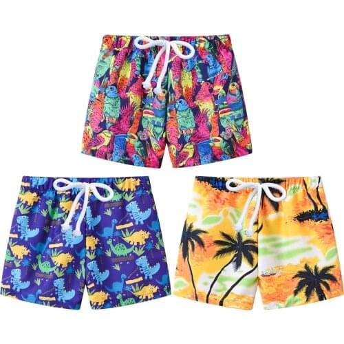 3 pcs Kids Beach Shorts Summer Swimming Trunk Print Elastic Casual Short Swimwear Boy Girl Swimsuit Travel Holiday Pool Dropship