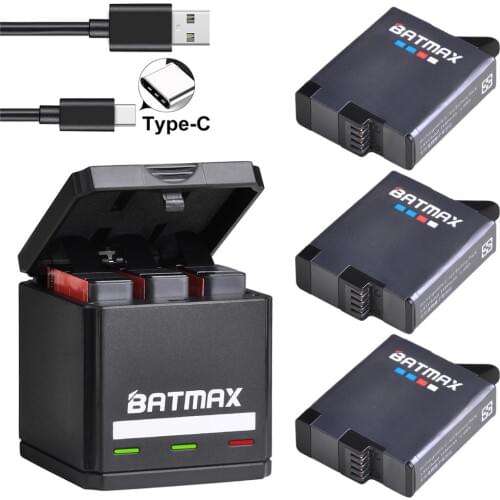 For Gopro 7 Gopro 6 hero 5 New Gopro 8 battery + USB Triple charger box with Type C port for GoPro Hero7 6 hero5 Action Camera