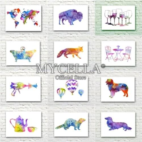 Watercolor painting,Embroidery,Animal,Goblet,Dog,World Map,5D DIY Diamond Painting,Cross,Round,Diamond Mosaic,Needlework,Gift