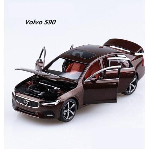 1: 32 S90 shock absorber steering cross country six door metal alloy car model toy decoration collection childrens car brown