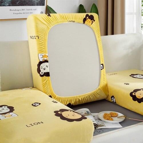 Sofa Seat Cushion Cover Chair Cover Pets Kids Furniture Protector Polar Fleece Stretch Washable Removable Slipcover 1/2/3/4 Seat