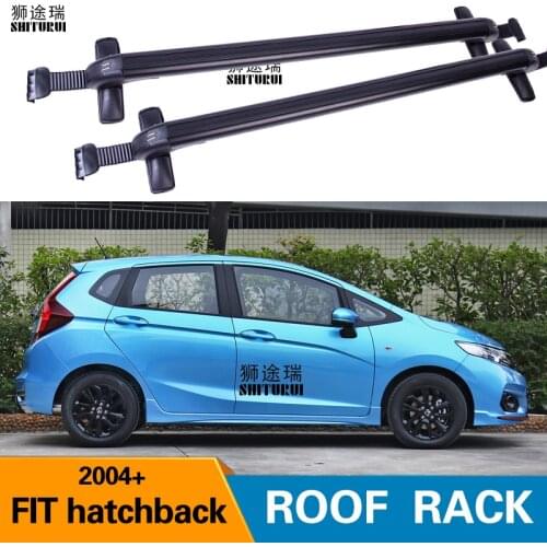 FOR HOND FIT Jazz hatchback 2008+ Heavy-duty Bars with Locking Aluminum Alloy with Luggage Box Bike Rack sport Roof Luggage