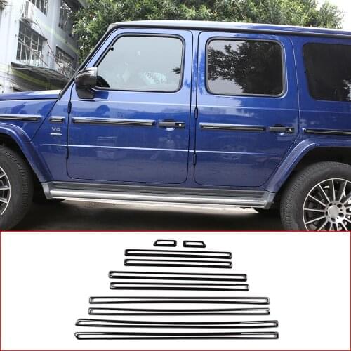For Mercedes Benz G Class W463 2019-20 ABS plastic Side Door Body Molding Strips Cover Trim Exterior Car Accessories 10 Pcs/Set