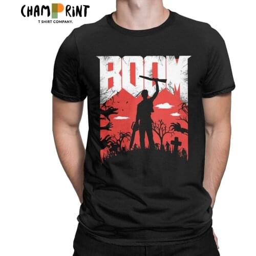 Mens This Is My Boomstick Zombies T Shirts Vector Retro Cotton Tops Crazy Short Sleeve O Neck Tee Shirt Summer T-Shirt