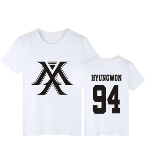 Korean Style Kpop Monsta X Oversized T Shirt Harajuku Streetwear Hip Hop Short Sleeve T-Shirts Women Tshirt Men Brand Clothing