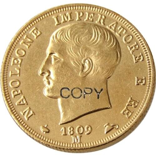 ITALIAN STATES, KINGDOM OF NAPOLEON, Napoleon I, 20 Lire, 1809-1814-M 6pcs Gold Plated Copy Coin