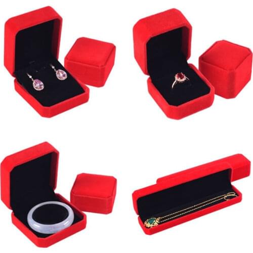 Jewelry Storage Container Ring Necklace Box Bracelet Display Gift Holder Velvet Packaging Wholesale Jewelry Accessories Case