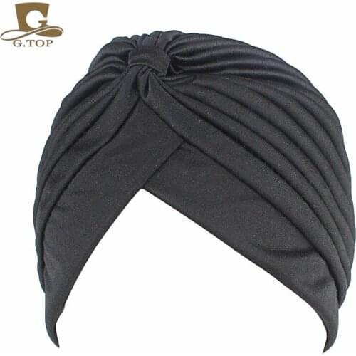 Muslim Turban for Women Solid Color Hair Cover Head wrap Ladies Headwear Cancer Hats Indian Cap Pure Bandana Hair Accessories