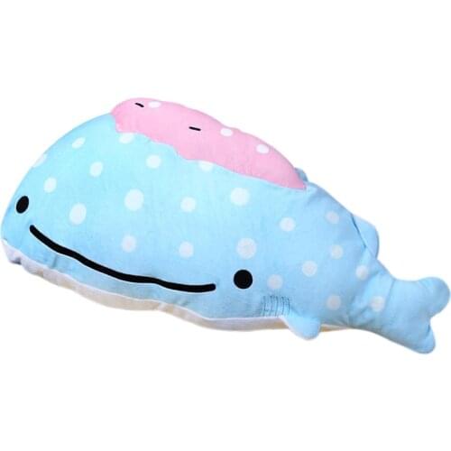 New Cute Jinbesan Blue Whale Shark Big Plush Toy 42cm Pillow Cushion Stuffed Animals Kids Dolls Baby Children Birthday Gifts