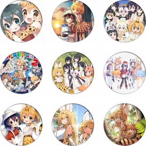 New Anime Kemono Friends Cosplay Badge Serval Kaban Brooch Pins Collection Button Icon Clothes Breastpin Badges for Backpacks