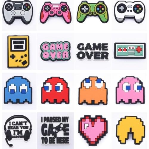 Video Games And Player Charms Croc Shoes Charms For Croc Old School Game Cassette Controller Shoes Accessories JIBZ