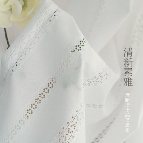 New Simple White Curtains Translucent and Opaque Hollow Jacquard Japanese Style Living Room Bedroom Curtains Can Be Customized