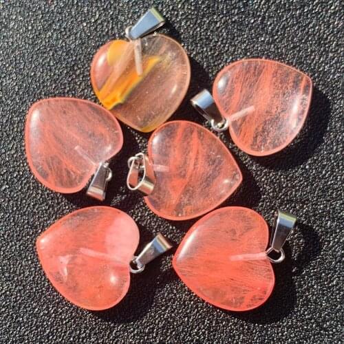 Charm Handmade Love Crystal Natural Stone Pendant Necklace Pendant Healing Necklace Jewelry Making Customizable