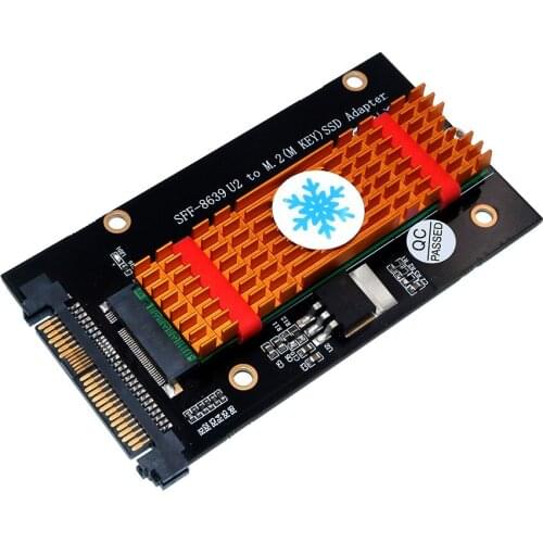 NVME M.2 SSD M Key to U.2 Adapter with M.2 SSD Cooling M2 NVME PCI-E SSD to PCI-Express 4x X16 U.2 SFF-8639 Adapter for Computer