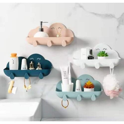 Bathroom Storage Rack Perforation-Free Cloud Bathroom Shower Shelves Toilet Wall-Mounted Multifunctional Non-Marking Paste