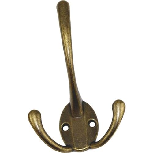 Retro Zinc Alloy Coat Hooks Dual Hook Hanger For Clothes Scarf Keychains