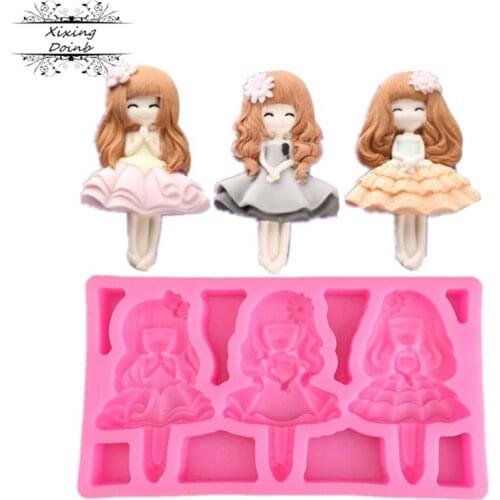 3D girl Princess shape silicone mold Kitchen Baking Chocolate Fudge Cake Decoration tool baking accessories