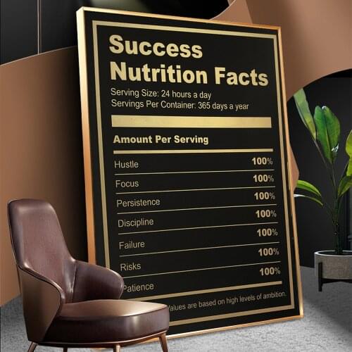 Modern Canvas Painting poster wall art Ingredients For Success Motivational Quote Art Poster Print Wall Picture for Living Room