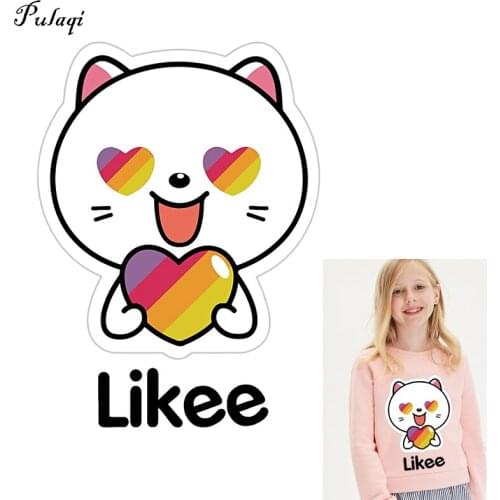 Pulaqi Thermal Transfer For Clothing Printing Iron On Patches Likee app Heat Transfer On Clothes Multi Colored Vinyl Stickers F