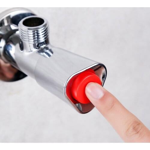 Bathroom Angle Valve Copper Filling Valve Hot/Cold Water Valve Anti-explosion Thicken Push Button Switch Valve for Toilet Sink