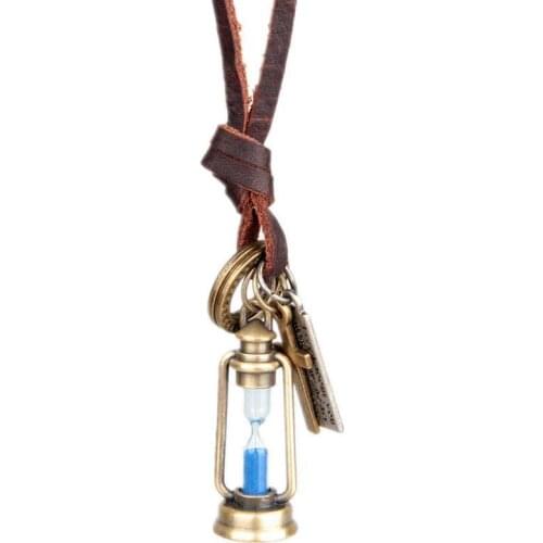 Cute jewelry statement necklaces pendants leather rope collares mujer choker colar lantern Hourglass necklace men gargantilha