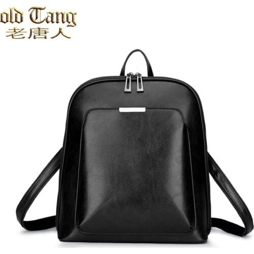 OLD TANG Womens Backpack High Quality PU Leather Fashion Backpacks for Women 2021 Casual Large Capacity Travel Shoulder Bags