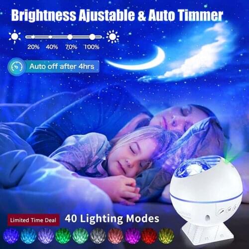 Star Projector Light Sky Moon Galaxy Lamp Bedroom/Car Atmosphere Night Light with Remote Control for Kids Baby Christmas Gifts