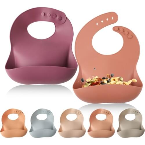 1 Pc Silicon Baby Bibs Waterproof Solid Infant Bandana Bibs Newborn Feeding Burp Drooling Scarf Dropshipping 2020 Newly Hot