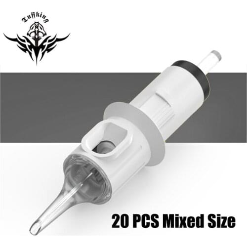 10/20PC Mixed Cartridge Tattoo Needle RL RS M1 0.35MM Round Liner Sterilized Safety Cartridge Tattoo Needle with Membrane System