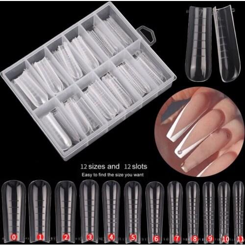 120Pcs Ballerina Quick Building Mold Tips Nail Dual Forms with Scale Finger Extension Nail Art UV Builder Nail Gel Tools