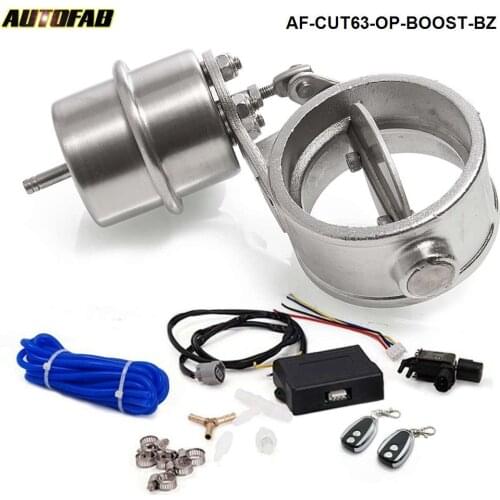 2.5" 63mm Opend Boost Exhaust Cutout Valve with Wireless Remote Controller Set AF-CUT63-OP-BOOST-BZ