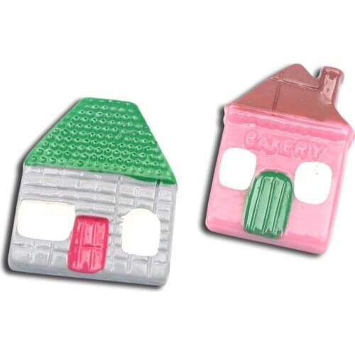 20pcs Mixed Small House Resin Decoration Crafts Flatback Cabochon Embellishments For Scrapbooking Beads Diy Accessories