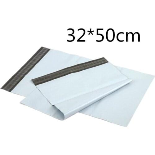 50Pcs/Lot 32x50cm White Poly Self-seal Mail Organizer Express Courier Mail Bag Courier Mailer Shipping Storage Bag Organizer