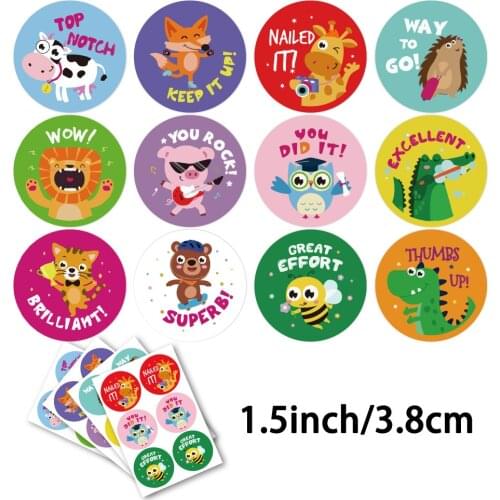 96 Pcs Cute Cartoon Animals Stickers Journal Scrapbooking Teacher Encouragement Reward Sticker For Children Stationery Stickers