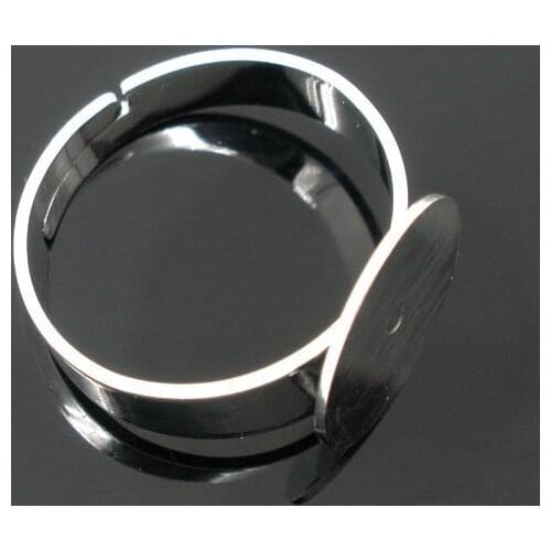 Free shipping!!!!!500pcs/lot Adjustable Ring Base Blank Glue-on 17.5mm (US 6.75) base 12mm