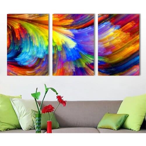 Diy Diamond Painting full square Colorful Pattern 5d 3pcs Wall Art Abstract Round Diamond Embroidery For Living Room Home Decor