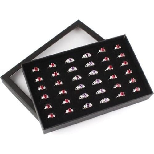 36 Slots Rings Box Storage Case With Transparent Lid, Multi-purpose Earrings Jewelry Display Box Holders Jewelry Storage Boxes