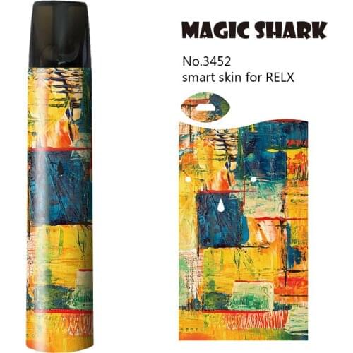 Magic Shark 2.5D Stereo Painting Dollar Stone Print Leopard Leaf Vape Kit Pod Sticker Film Case Cover for Relx