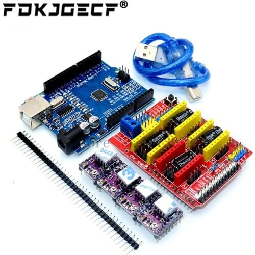 CNC shield V3 engraving machine 3D Printe+ 4pcs DRV8825 driver expansion board for Arduino + UNO R3 with USB cable