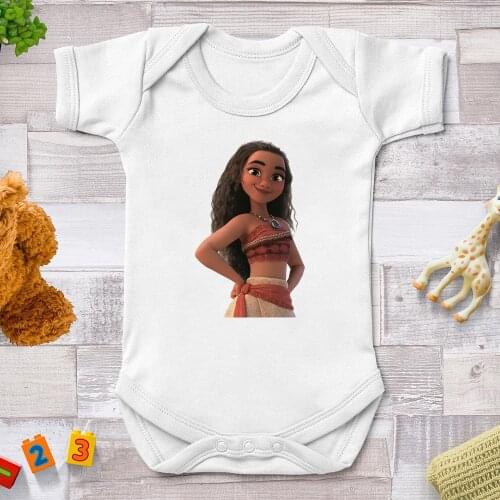 Baby Rompers Moana Disney Princess Printed Newborn Clothes Jumpsuits Bodysuits For Infants Harajuku Baby Girl Rompers Bebe Tops