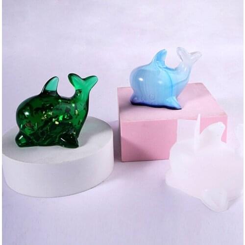 DIY Dolphin Desktop Ornaments Casting Silicone Mould Art Crafts Jewelry Decorations Making Tool Crystal Epoxy Resin Mold