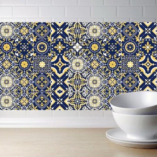DIY Mosaic Wall Simulation Tiles Stickers 3D Kitchen Wall Sticker Bathroom Toilet Adhesive Waterproof PVC Wallpaper Waist Line