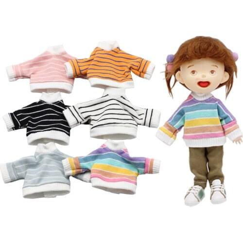 A Long Colorful T-shirt for 1/12 BJD Dolls also Fit OB11,Obitsu11,GSC Clay,DOD BJD Dolls Ob11 Clothes Accessories