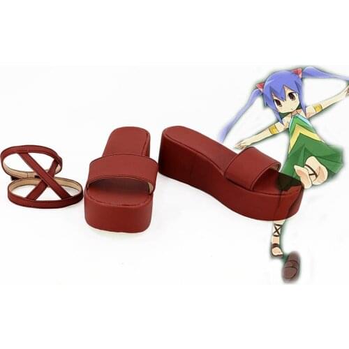 Fairy Tail Wendy Marvell Cosplay Shoes Red Sandles Custom Made