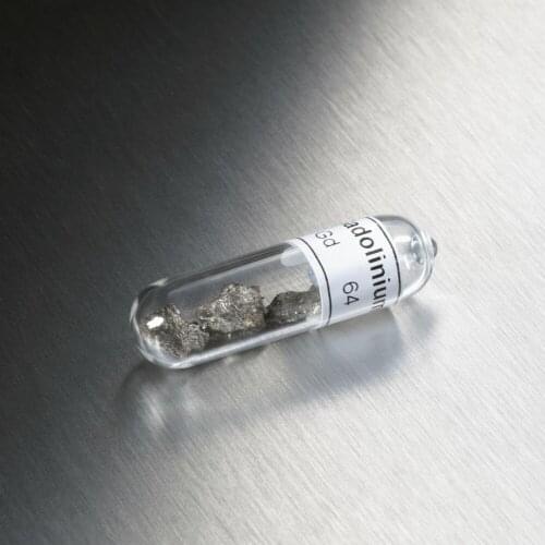 Gadolinium Rare Earth 99.9% Gd Element Sample sealed tube in sealed vial 5 gram