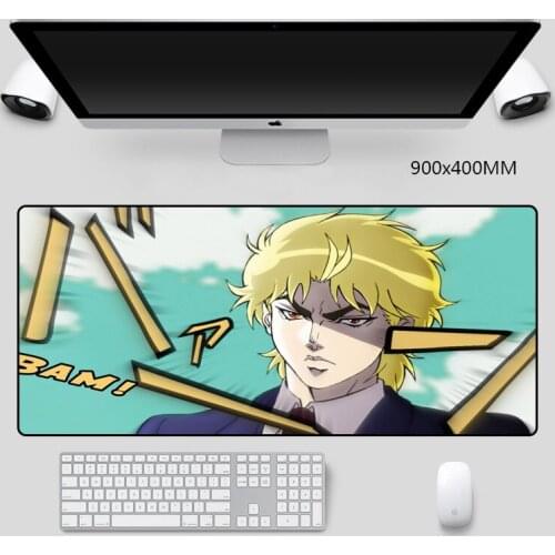Jojos Bizarre Adventure Anime Mouse Pads XXL Print Large Size Anti-slip with Sewn Edges Desktop Play Mat for Table Pad Games