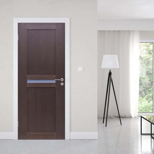 Creative 3D Door Sticker Brown Wooden Gate DIY Home Decor Decals Wallpaper Waterproof Mural For Bedroom Door Renovation