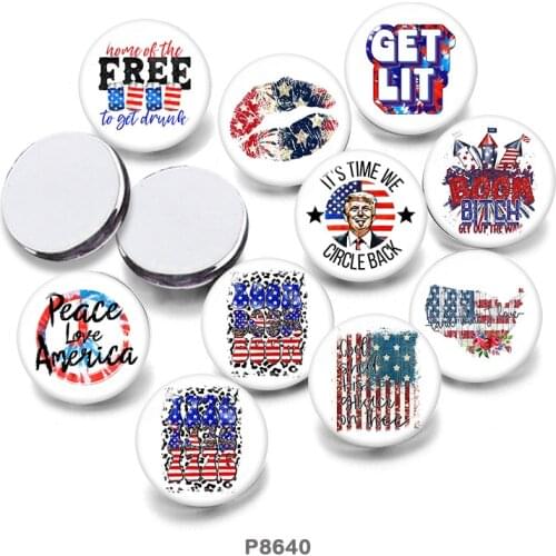 USA words 12mm/18mm/20mm/25mm/30mm Round Glass Cabochon Flat Back Making Findings P8640