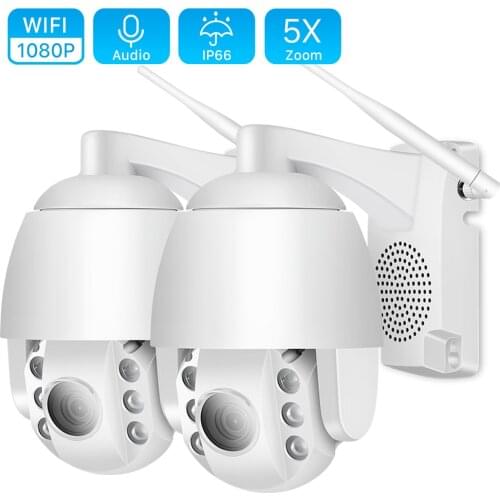 Super Mini 2.5 Inch PTZ Speed Dome WIFI IP Camera 1080P Outdoor 5X Zoom / 4mm Fixed Lens Wireless Camera IR 60m Two Way Audio